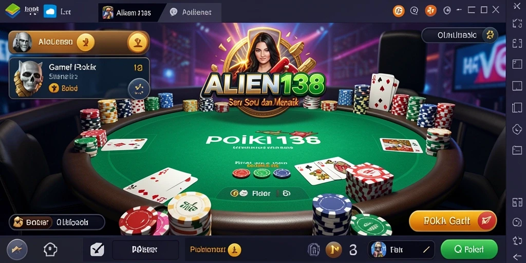 Tampilan antarmuka ALIEN138 yang menarik dan intuitif untuk permainan Poker.