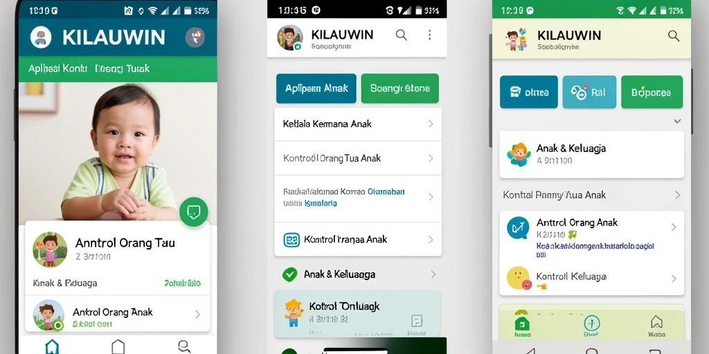 Tampilan antarmuka KILAUWIN yang ramah pengguna untuk kontrol orang tua.