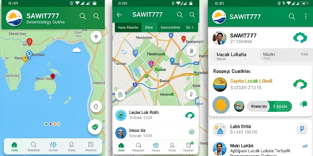Antarmuka aplikasi SAWIT777 menunjukkan pelacakan lokasi yang akurat.