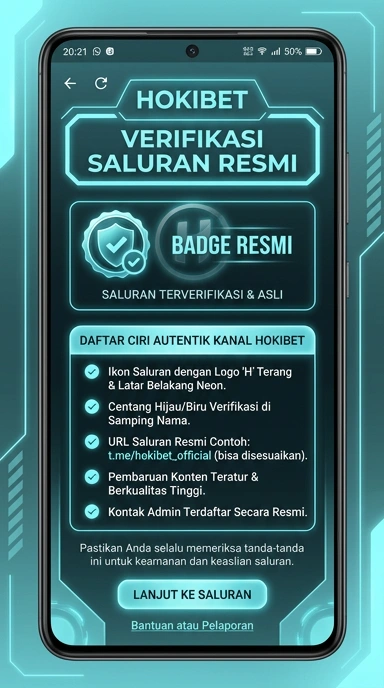 Tampilan kanal resmi hokibet